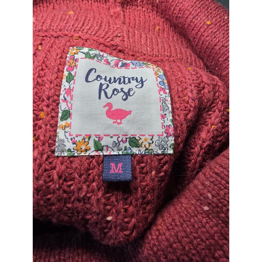 Country Rose Burgundy Speckled Knit Turtleneck Pullover Sweater Size M - Picture 9 of 11
